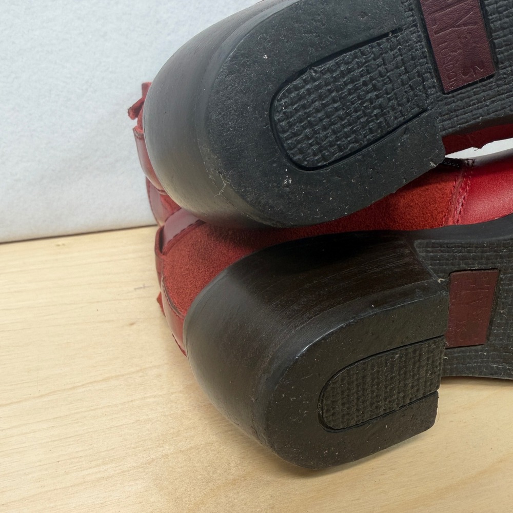 FLY London Red Leather Suede Ankle Boots Buckle Accent Women's Size 38 - Picture 11 of 13